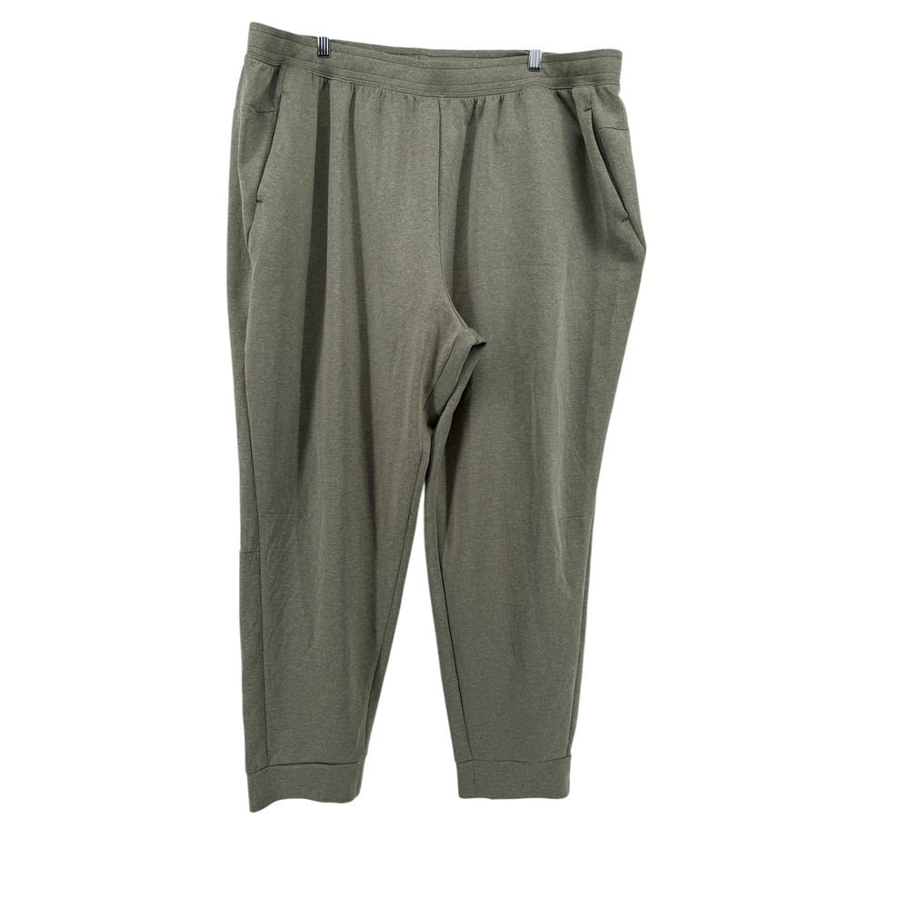 Zelos‎ Men's 3X Green Heathered Jogger Sweatpants Elastic Waist Drawstring